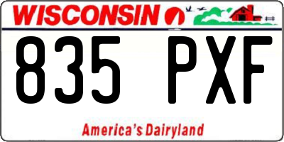 WI license plate 835PXF