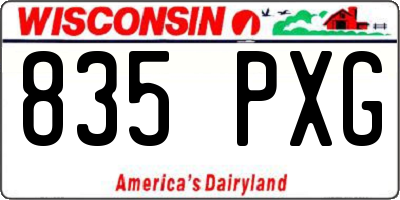 WI license plate 835PXG