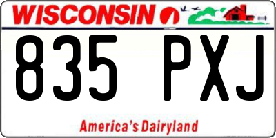 WI license plate 835PXJ