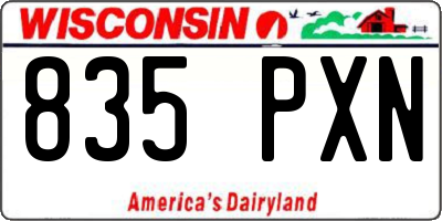 WI license plate 835PXN