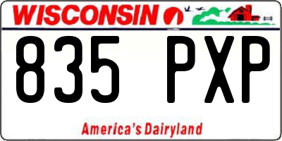 WI license plate 835PXP