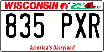 WI license plate 835PXR