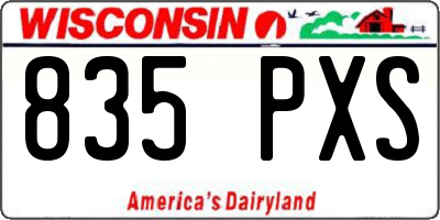 WI license plate 835PXS