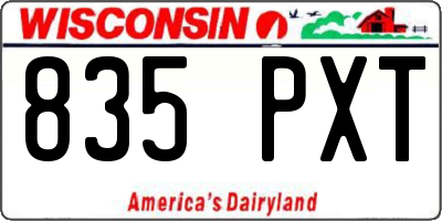 WI license plate 835PXT