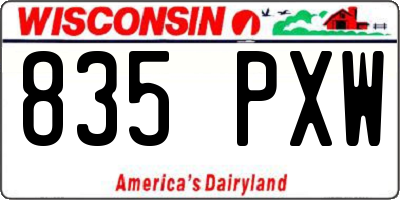 WI license plate 835PXW