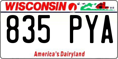 WI license plate 835PYA