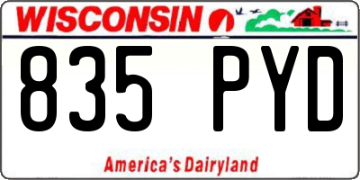 WI license plate 835PYD