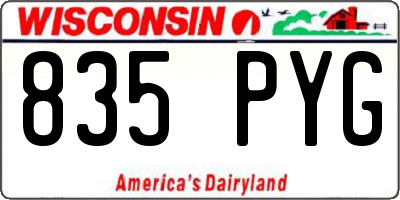WI license plate 835PYG