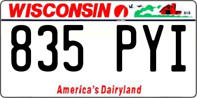 WI license plate 835PYI