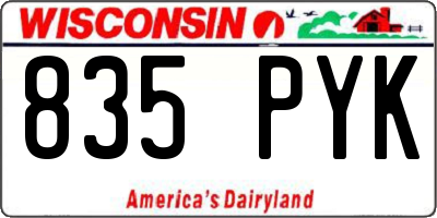 WI license plate 835PYK