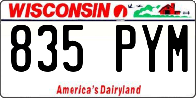 WI license plate 835PYM