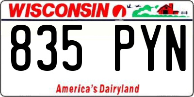 WI license plate 835PYN