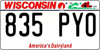 WI license plate 835PYO