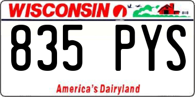 WI license plate 835PYS