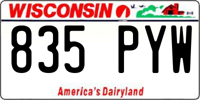 WI license plate 835PYW