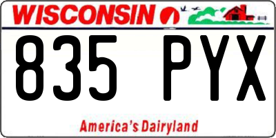 WI license plate 835PYX
