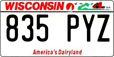 WI license plate 835PYZ