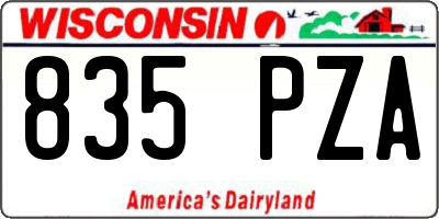 WI license plate 835PZA