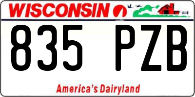WI license plate 835PZB