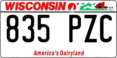 WI license plate 835PZC