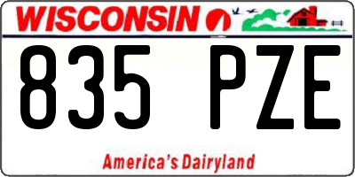 WI license plate 835PZE