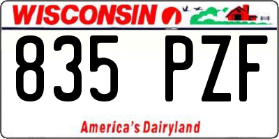 WI license plate 835PZF