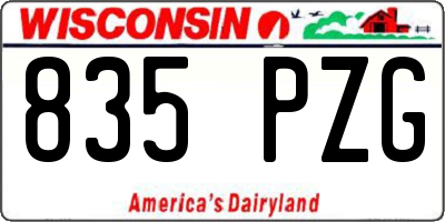WI license plate 835PZG