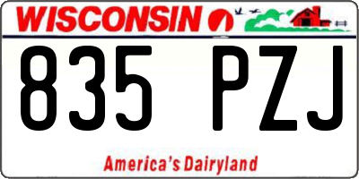 WI license plate 835PZJ