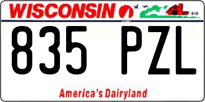 WI license plate 835PZL