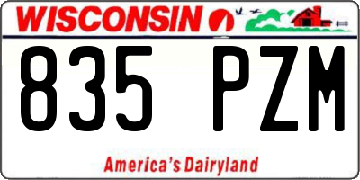 WI license plate 835PZM