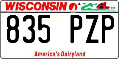 WI license plate 835PZP