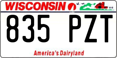 WI license plate 835PZT
