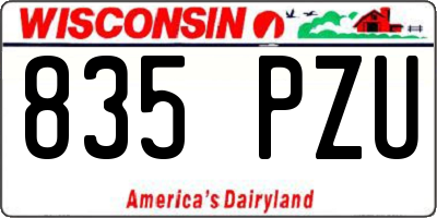 WI license plate 835PZU