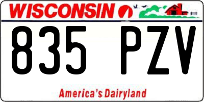 WI license plate 835PZV