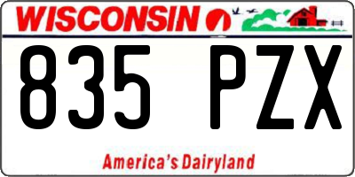 WI license plate 835PZX