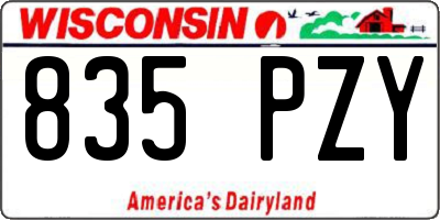WI license plate 835PZY