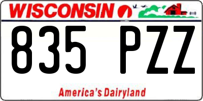 WI license plate 835PZZ