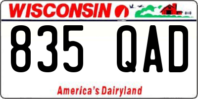 WI license plate 835QAD