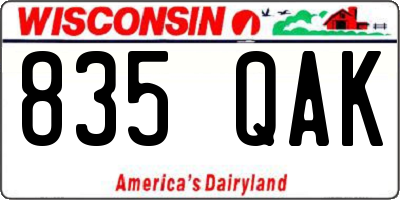 WI license plate 835QAK