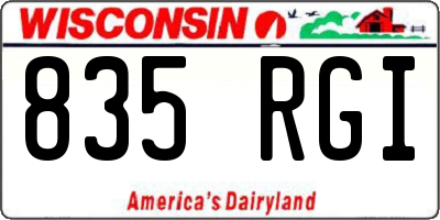 WI license plate 835RGI