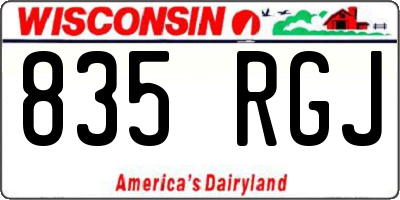 WI license plate 835RGJ