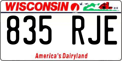WI license plate 835RJE