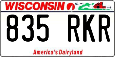 WI license plate 835RKR
