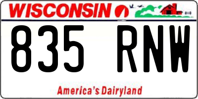 WI license plate 835RNW
