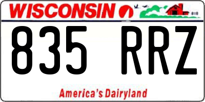 WI license plate 835RRZ