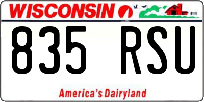WI license plate 835RSU