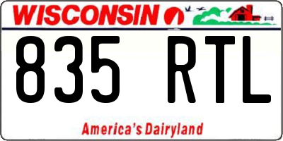 WI license plate 835RTL
