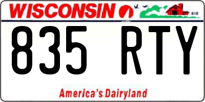 WI license plate 835RTY