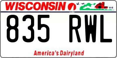 WI license plate 835RWL