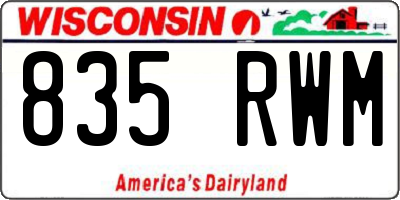 WI license plate 835RWM